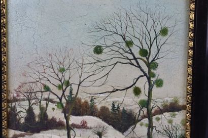 null Michel BESZIE (né en 1940).

Les arbres au gui, sous la neige.

Huile sur panneau...