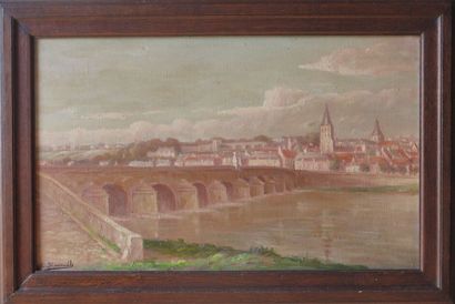null Eugène MINAUT (1880-1952).

La Charité sur Loire, le pont.

Huile sur toile,...