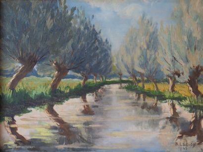 null René LACOTE (1913-1996).

Les arbres le long de la rivière.

Huile sur panneau...