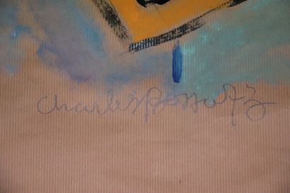 null Charles BOSSU (1911-1993).

Turcs.

Peinture sur papier kraft, signée en bas...