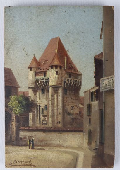 null Hubert SATTLER (1817-1904).

Nevers, la Porte du Croux.

Huile sur panneau.

Signée...