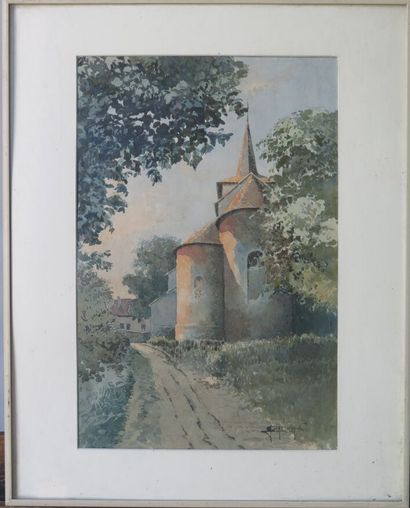 null Jean GEORGES (1874-1940).

Eglise en nivernais.

Aquarelle, signée en bas à...