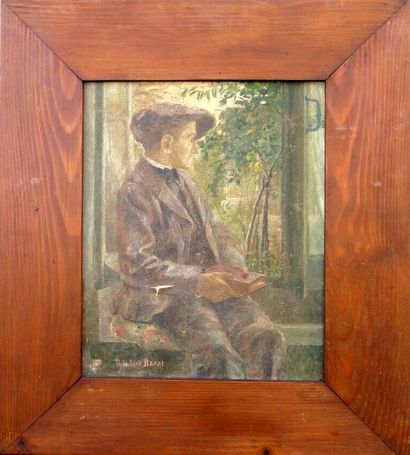 null Théodore BARAT (1879-1953).

Homme regardant son jardin depuis une fenêtre,...