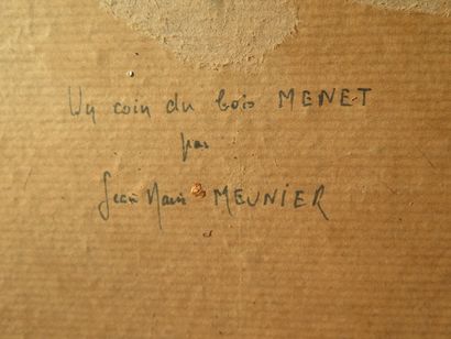 null Jean-Marie MEUNIER (1890-1914).

Un coin du bois Menet.

Huile sur carton, non...