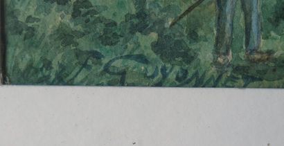 null Francis GUYONNET (1869-1956).

Hameau en nivernais.

Aquarelle sur papier, signée...