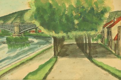 null Emile CHAMBON (1902-1959).

Nevers, la Tour Gauguin et les bords de Loire.

Encre...
