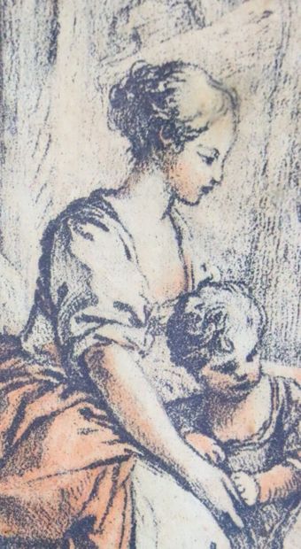 null François BOUCHER (1703-1770), gravé par Gilles DEMARTEAU (1722-1776).

Femme...