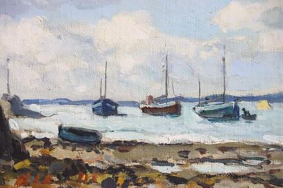 null Lucien SEEVAGEN (1887-1959).

Bateaux à la Corderie, île de Bréhat.

Huile sur...