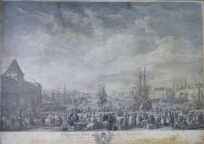 null Joseph VERNET, d'après.

L'intérieur du port de Marseille.

Gravure en noir,...