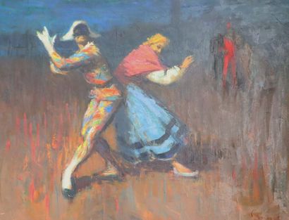 null Pio SANTINI (1908-1986).

La danse d'Arlequin.

Huile sur toile, signée en bas...
