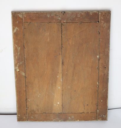 null Miroir en bois et stuc laqué gris.

XVIIIème siècle.

H_52,7 cm L_44,4 cm, petite...