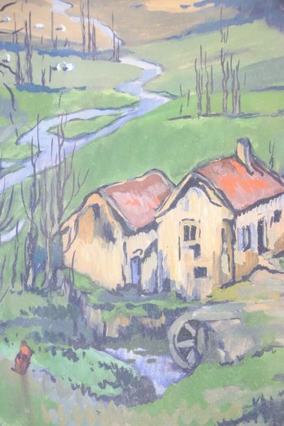 null REX BARRAT (1914-1974).

Le moulin vers Saint-Père-sous-Vézelay.

Gouache sur...