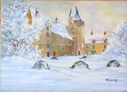 null M.COLAS.

Le château de Villemenant sous la neige.

Huile sur toile, sbd.

H_32,5...