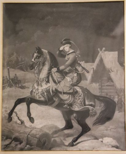 null Alfred DE DREUX (1810-1860).

Cavalières à cheval.

Paire d'estampes en noir....