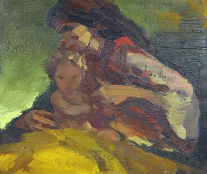 null Marcel FEGUIDE (1888-1968).

Femme et son enfant.

Huile sur toile, signée en...