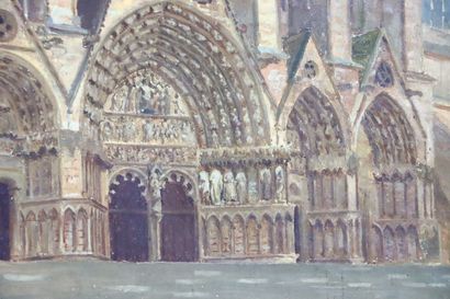 null 
Henri DIF (1864-1929).




Vue du portail de la cathédrale de Bourges




Huile...