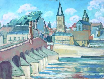 null Pierre MIRAULT (1900-1982).

La Charité sur Loire.

Huile sur panneau signée...