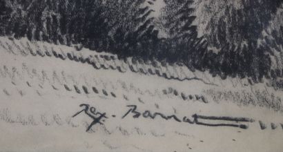 null Rex BARRAT (1914-1974).

Vue de Marcy.

Fusain sur papier, signé et titré.

H_23,7...