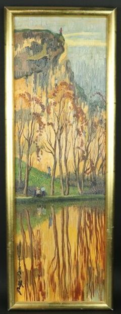 null REX BARRAT (1914-1974).

Rocher au bord de l'Yonne. 

Huile sur toile signée...