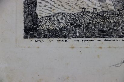 null André CARROY (1910-1975).

La Charité, une échappée des remparts, le 20-8-40.

Gravure...