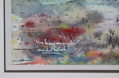 null Michel KOLSEK (né en 1955).

Une lueur au matin. 

Aquarelle, titrée et signée...