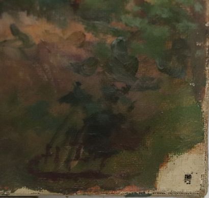 null Henri DIF (1864-1929). 

Sous-bois. 

Huile sur toile signée en bas à droite....