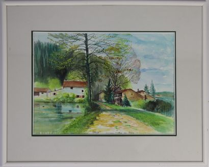 null Antoine PANEDA (1929).

Moulin de Bruy, Morvan.

Aquarelle.

Signée et titrée...