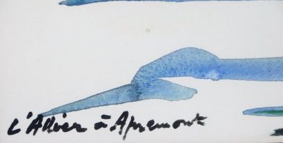 null Georges PRESTAT (1911-1994).

Bord d'Allier à Apremont.

Aquarelle sur papier,...