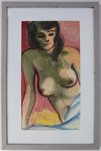 null Antoine PANEDA (1929).

La belle dénudée.

Aquarelle.

Signée en bas à droite.

H_42.6...