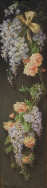 null Elisabeth MARTIN DES AMOIGNES (1858-1936).

Bouquets de fleurs noués formant...