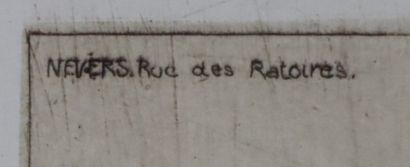 null Fernand CHALANDRE (1879-1924).

Nevers, rue des ratoires, 1908.

Eau-forte.

Signée...