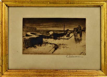 null Fernand CHALANDRE (1879-1924).

Nevers, le pont mal placé.

Eau-forte, signée...
