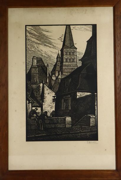 null Fernand CHALANDRE (1879-1924).

La Charité-sur-Loire, les vieux toits, 1923.

Bois...