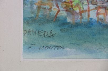 null Antoine PANEDA (1929).

Repos à Menton.

Aquarelle.

Signée et située en bas...