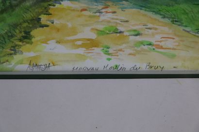 null Antoine PANEDA (1929).

Moulin de Bruy, Morvan.

Aquarelle.

Signée et titrée...