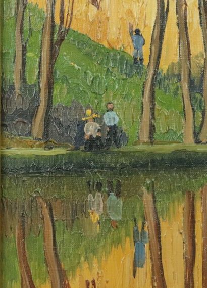 null REX BARRAT (1914-1974).

Rocher au bord de l'Yonne. 

Huile sur toile signée...