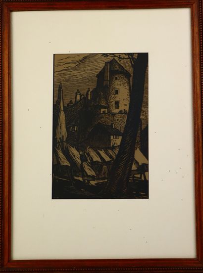 null Fernand CHALANDRE (1879-1924).

Les lavandières prés de la tour Goguin.

Gravure...