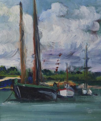 null Olga OLBY (1900-1990).

Sinagot et bateau.

Huile sur carton, signée en bas...