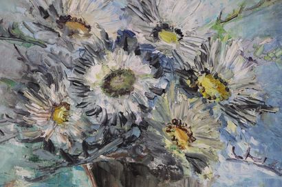 null Colette JOURNIAC (1929-2005).

Bouquet de fleurs.

Huile sur toile, signée en...