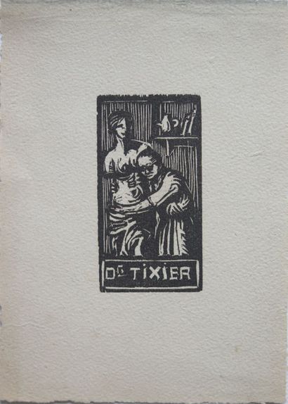 null Fernand CHALANDRE (1879-1924).

Ex-libris pour le Dr Louis Tixier.

Bois gravé,...