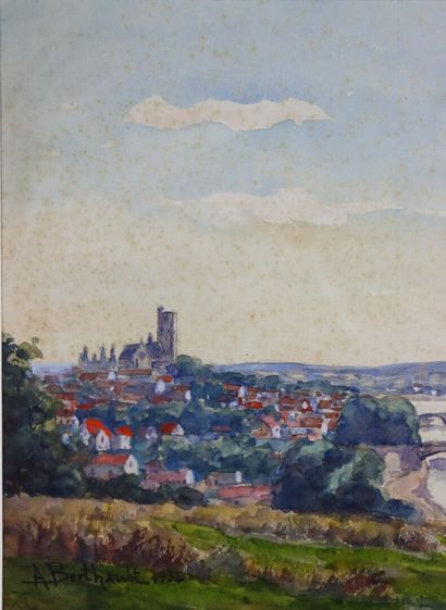 null Auguste BERTHAULT (1862-1942).

Vue de Nevers depuis les hauteurs de Marzy.

Aquarelle...