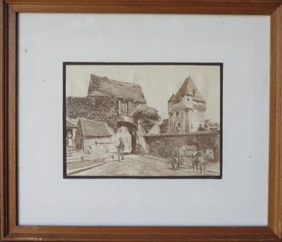 null Léopold ROBIN (1877-1939), attribué à.

Nevers, la Porte du Croux et l'avant-porte.

Dessin...