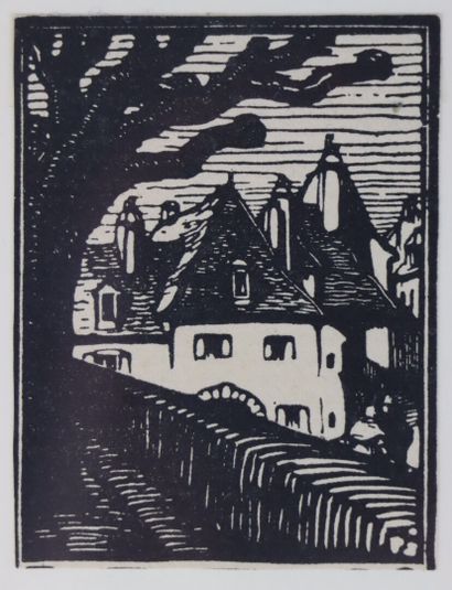 null Fernand CHALANDRE (1879-1924).

Nevers, le pont mal placé.

Gravure sur bois.

H_14.5...
