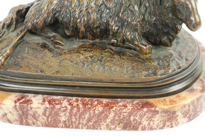 null Rosa BONHEUR (1822-1899).

Brebis et bêlier couchés.

Deux sculptures en bronze...