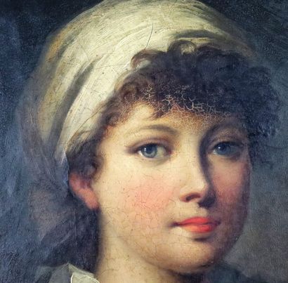 null Ecole française du XIXème siècle.

Portrait de jeune femme au collier.

Huile...