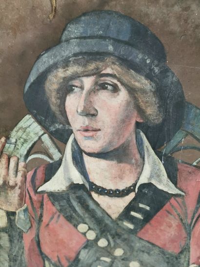 null 
Georgette AGUTTE (1867-1922).


Femme à la cigarette.


Huile sur carton, signée...