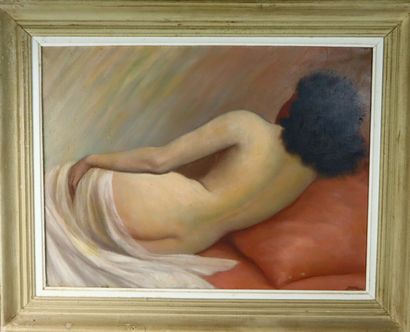 null Jean JANNEL (1894 - ?).

Nu allongé, de dos.

Huile sur toile; signée en bas...