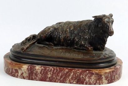 null Rosa BONHEUR (1822-1899).

Brebis et bêlier couchés.

Deux sculptures en bronze...