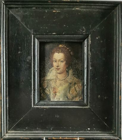 null Ecole étrangère du XVIIème ou du XVIIIème siècle.

Portrait de femme à la colerette.

Huile...