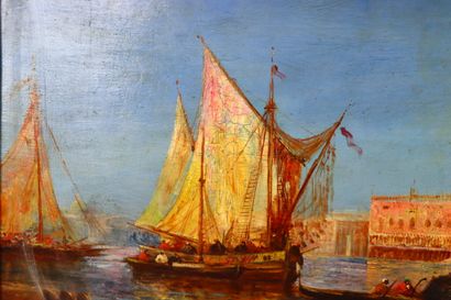null Félix ZIEM (1821-1911), dans le gout de. 

Vue de Venise. 

Huile sur panneau...